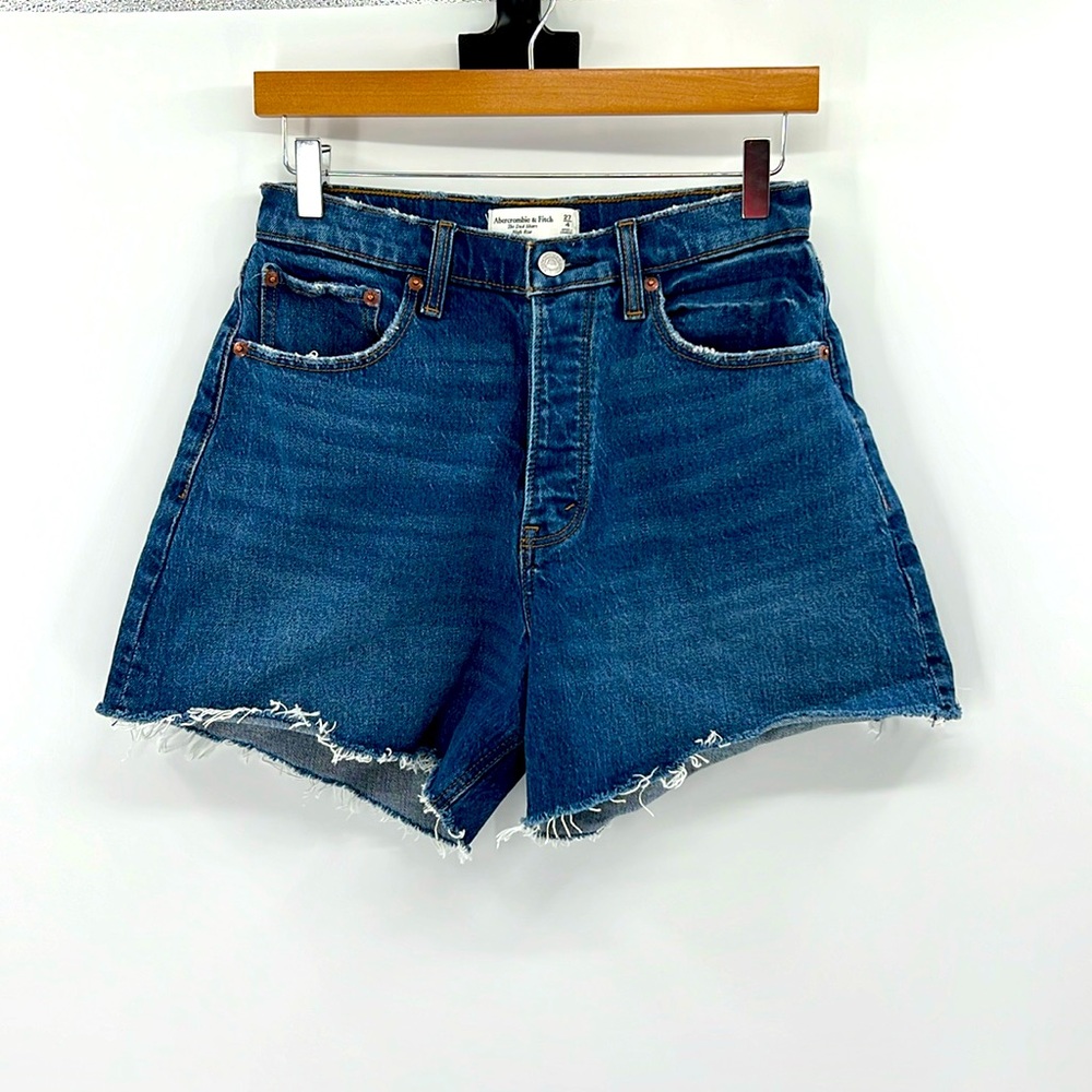 Abercrombie & Fitch The Dad Short High Rise Curve Love - Medium Wash - 27/4